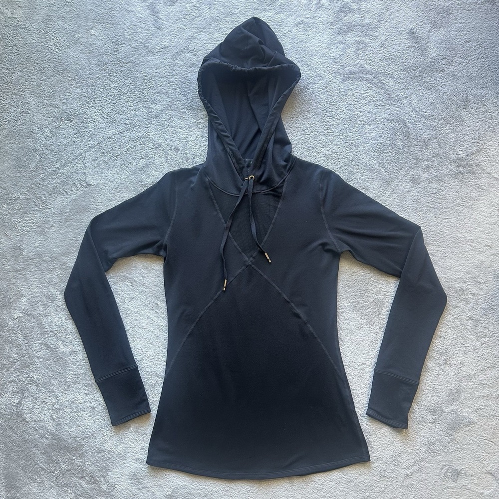 ALALA Flyweight Mesh Hoodie Black Women's S Long Sleeve Pullover Athleisure Top